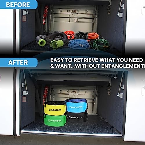 4 Pack Waterproof RV Hose Storage Bags, RV Accessories for All Bags Set- 4