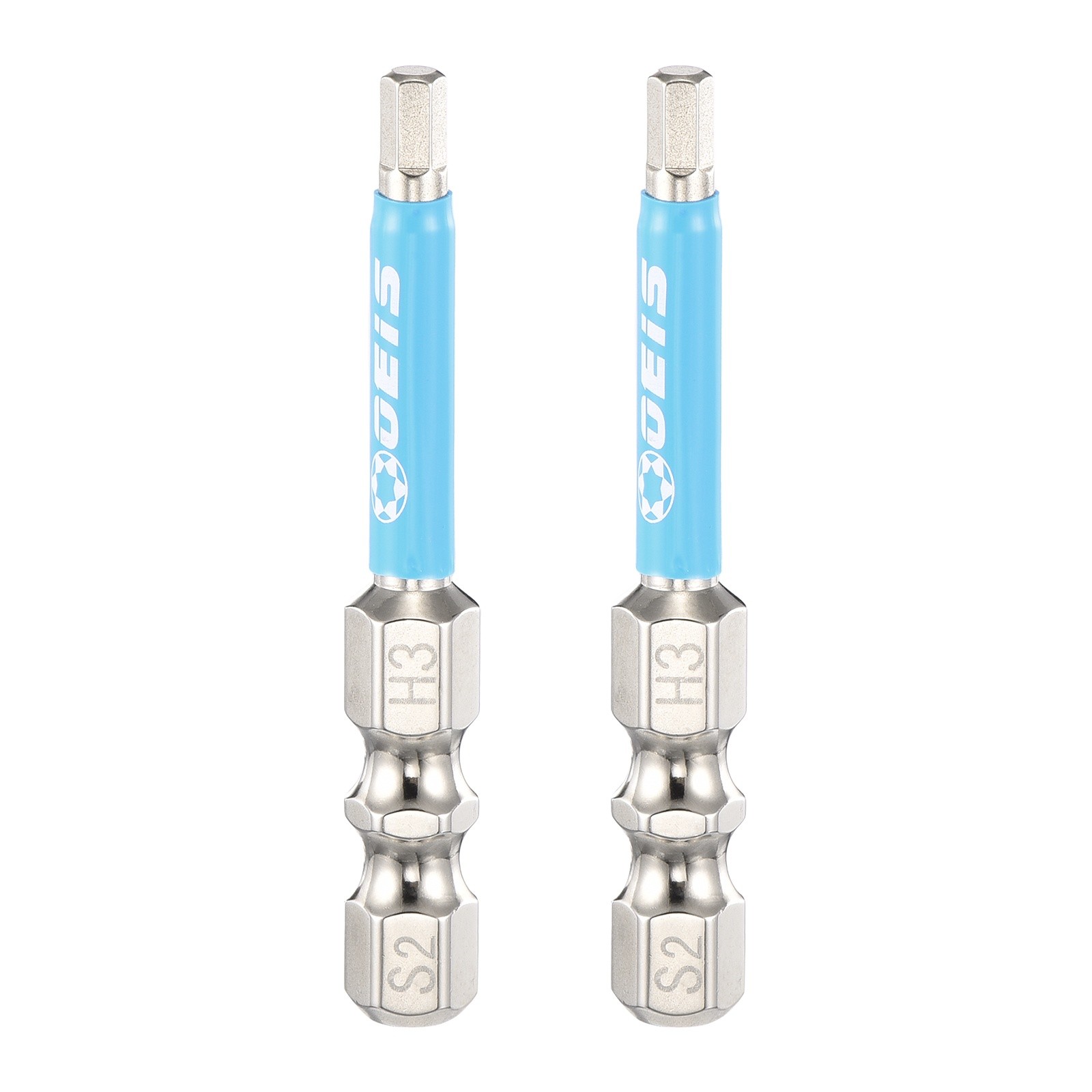 2pcs 3mm Metric Hex Impact Screwdriver Bits 1/4" Hex-Shank 2" Long S2 Steel