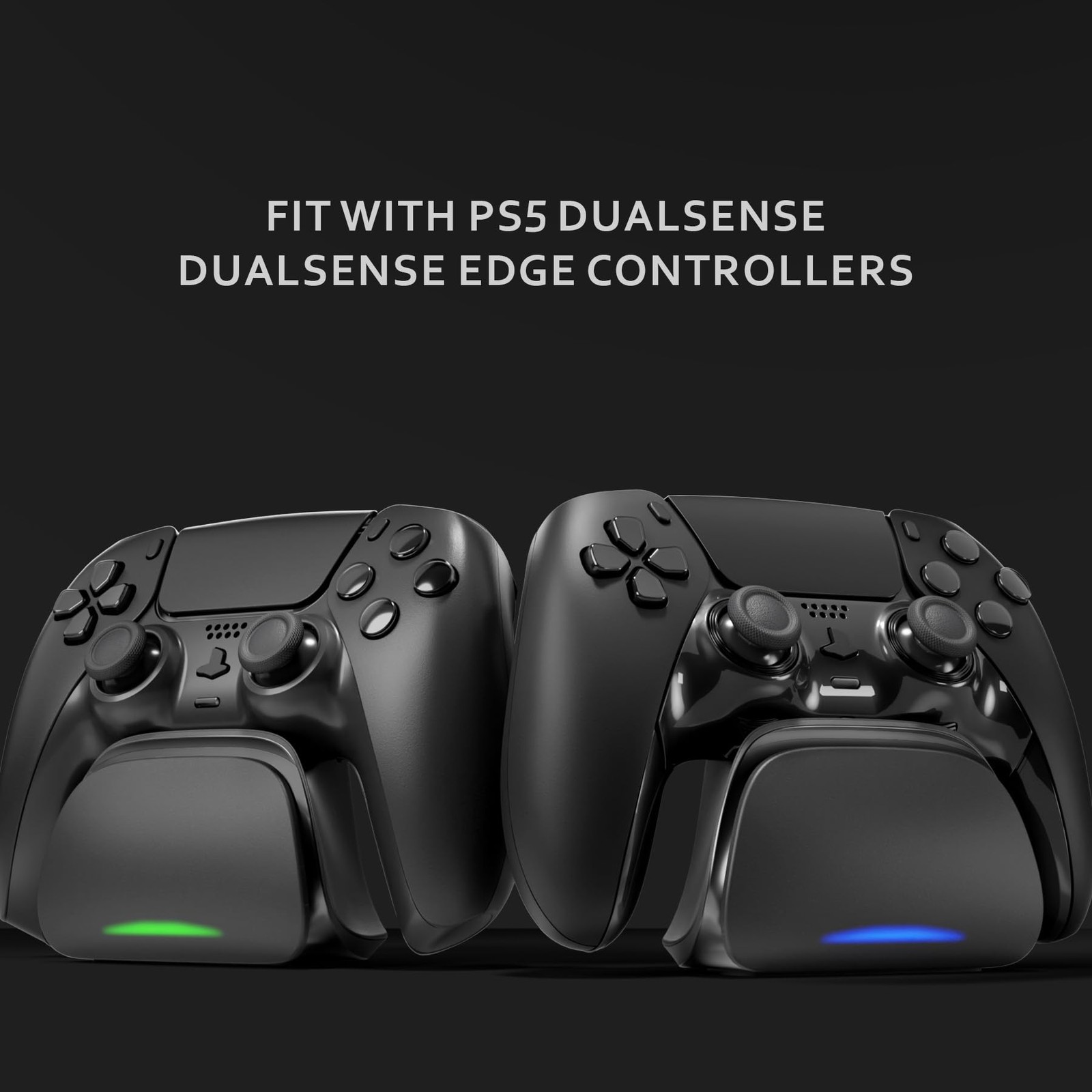 Fast Charging Dock Station Stand LED Indicator Fits PS5 Edge Controller Black