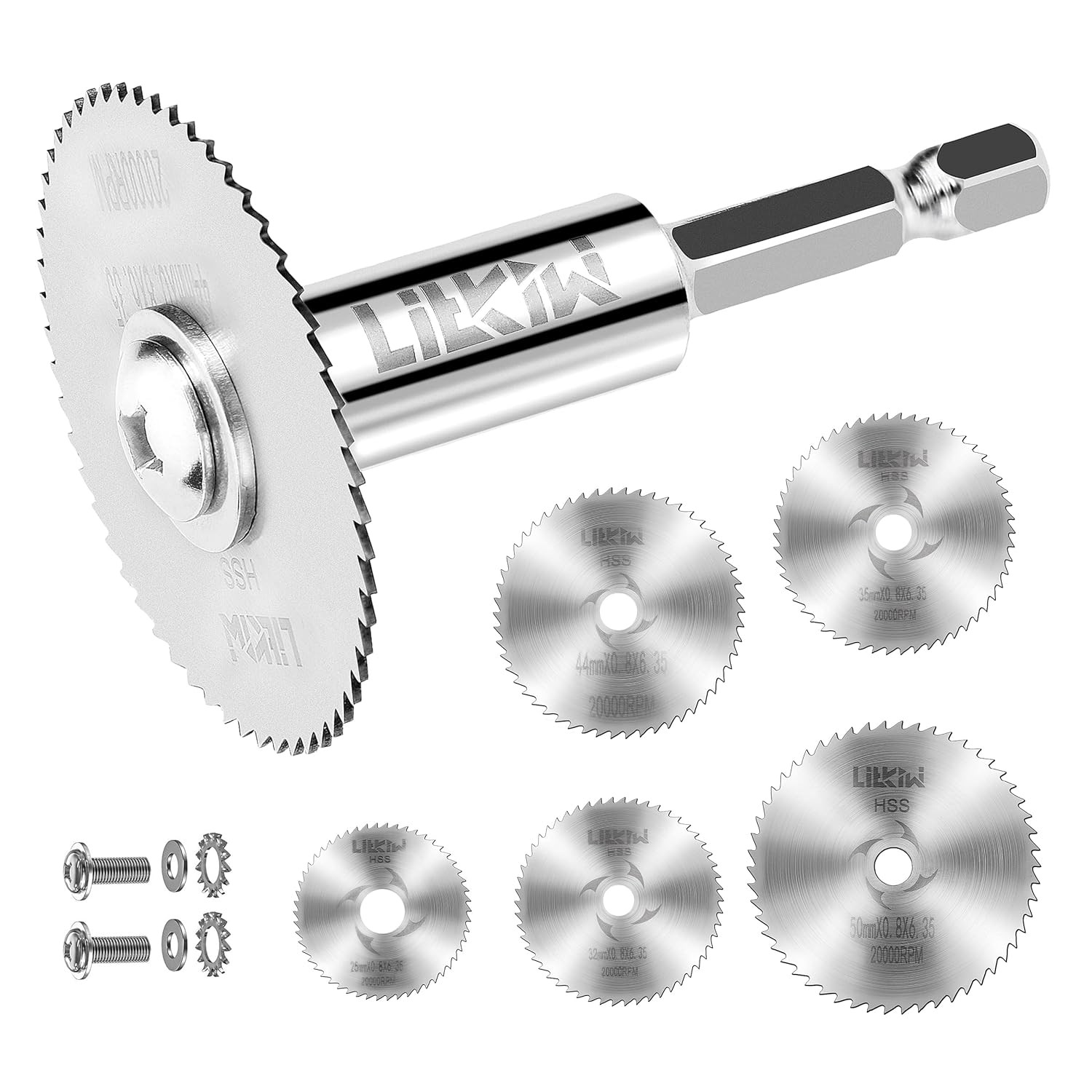 1/4-Inch Hex Shank Rotary Drill Saw(With 5PCS Blades),Hss Saw Disc Wheel Cutting