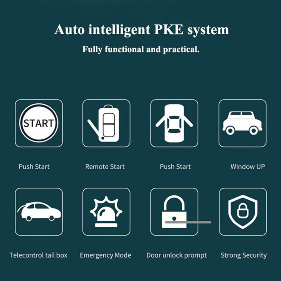 Keyless Entry Car Engine Start Push Button Remote Starter Stop Alarm System Kit