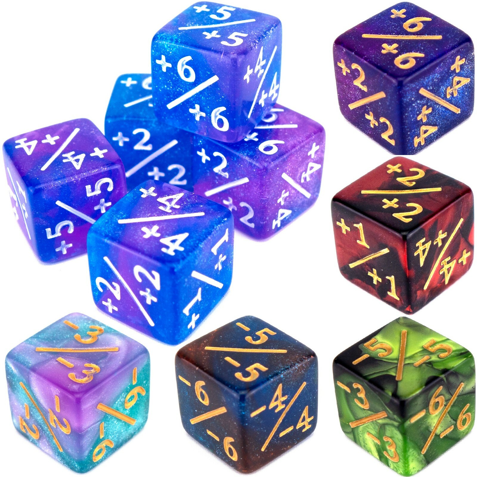 Token Dice Plus/Minus 16mm (Select Colour) * +1/+1 -1/-1 Counters Poison MTG
