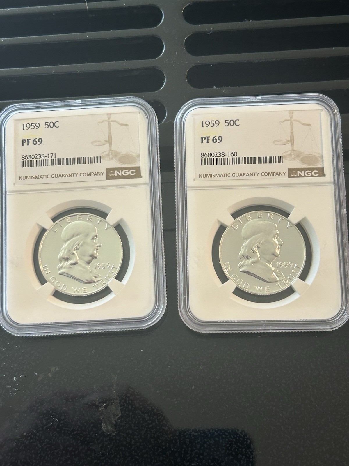 1959 Franklin Half Dollar NGC PF69 Proof Silver 50C Deep Mirror Blast White