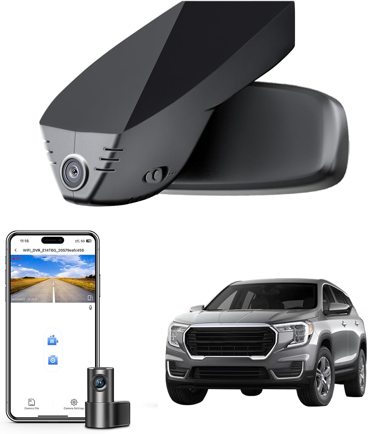 Mangoal Front 4K/Rear 1080p Dash Cam for GMC Terrain 2018-2026 GPS WiFi APP