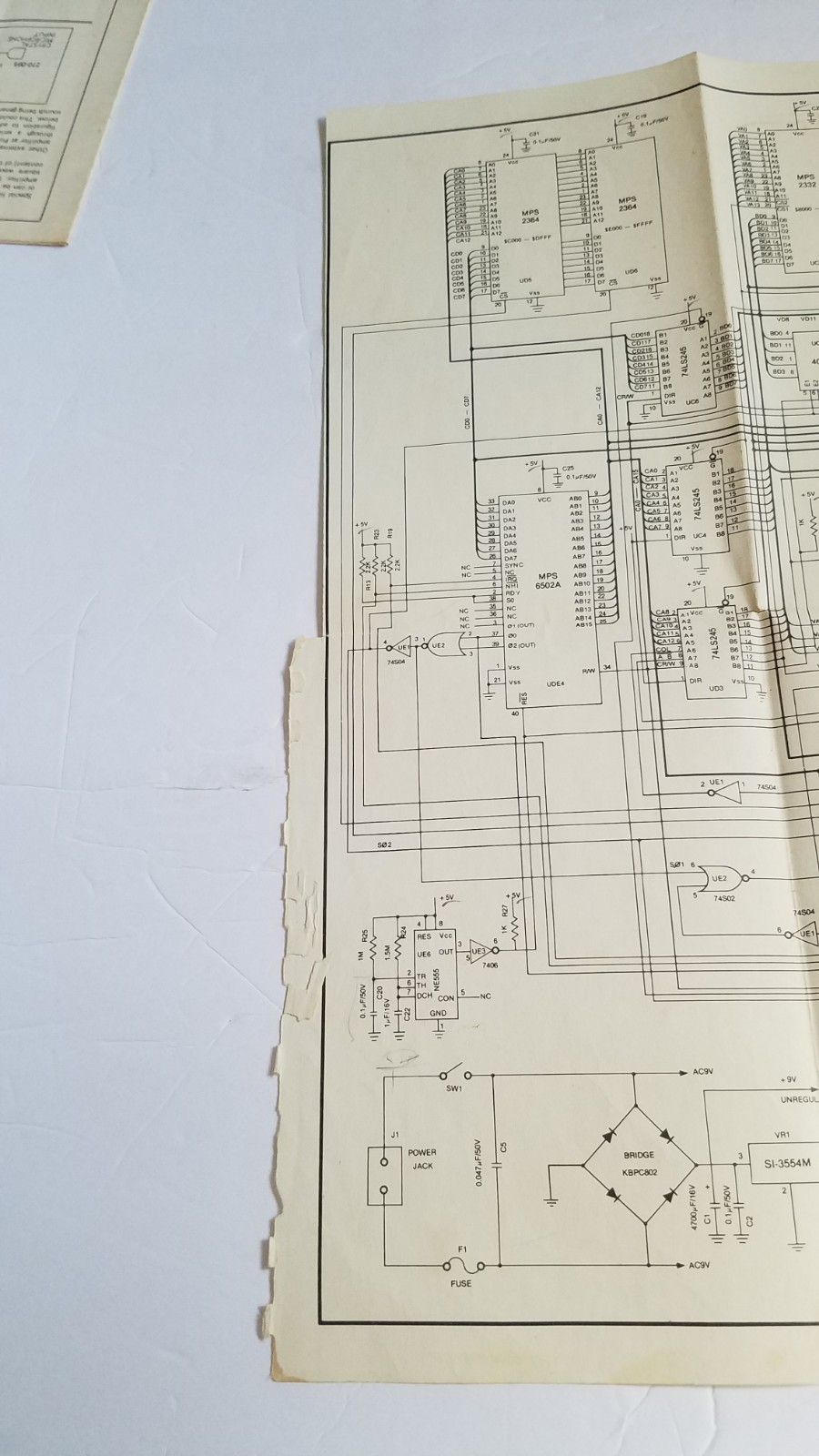 VIC-20 Schematic Main Logic Version E, 1980