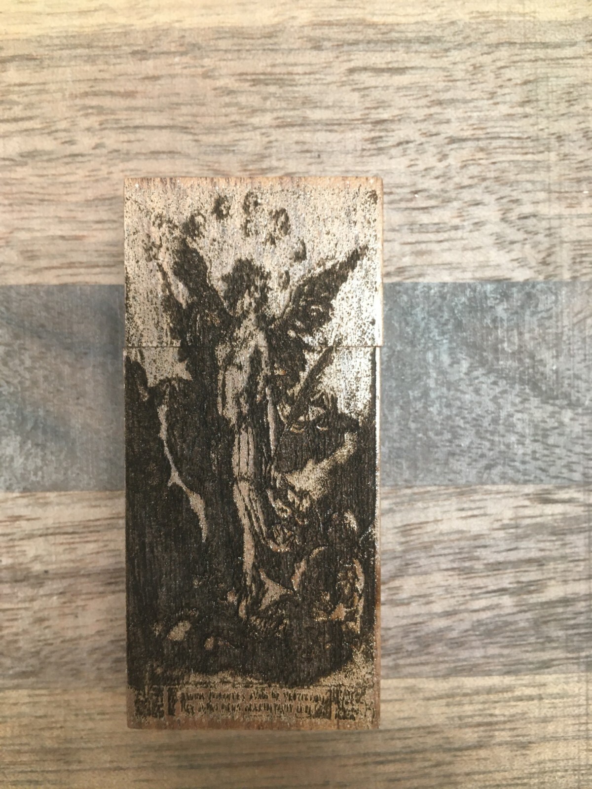 Archangel Michael Engraved USB 2.0 Flash Drive 16gb Walnut Wood Memory Stick