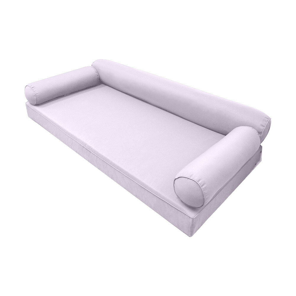 |SLIPCOVER ONLY|S6 Daybed Mattress Bolster Pillow Covers Piped Trim Full AD107