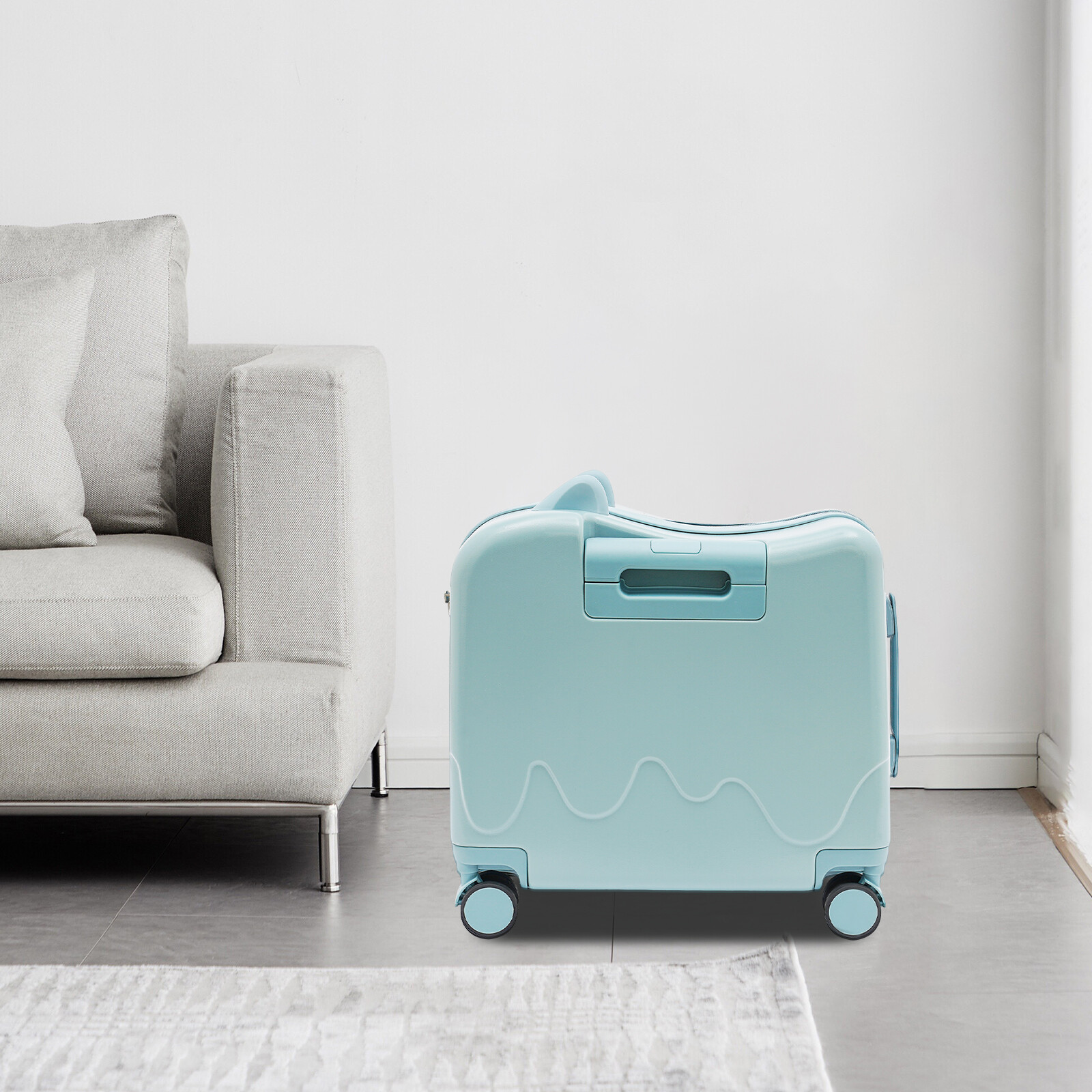 18" Kids Ride-On Suitcase, Children's Luggage Case, Rolling Luggage With Lock