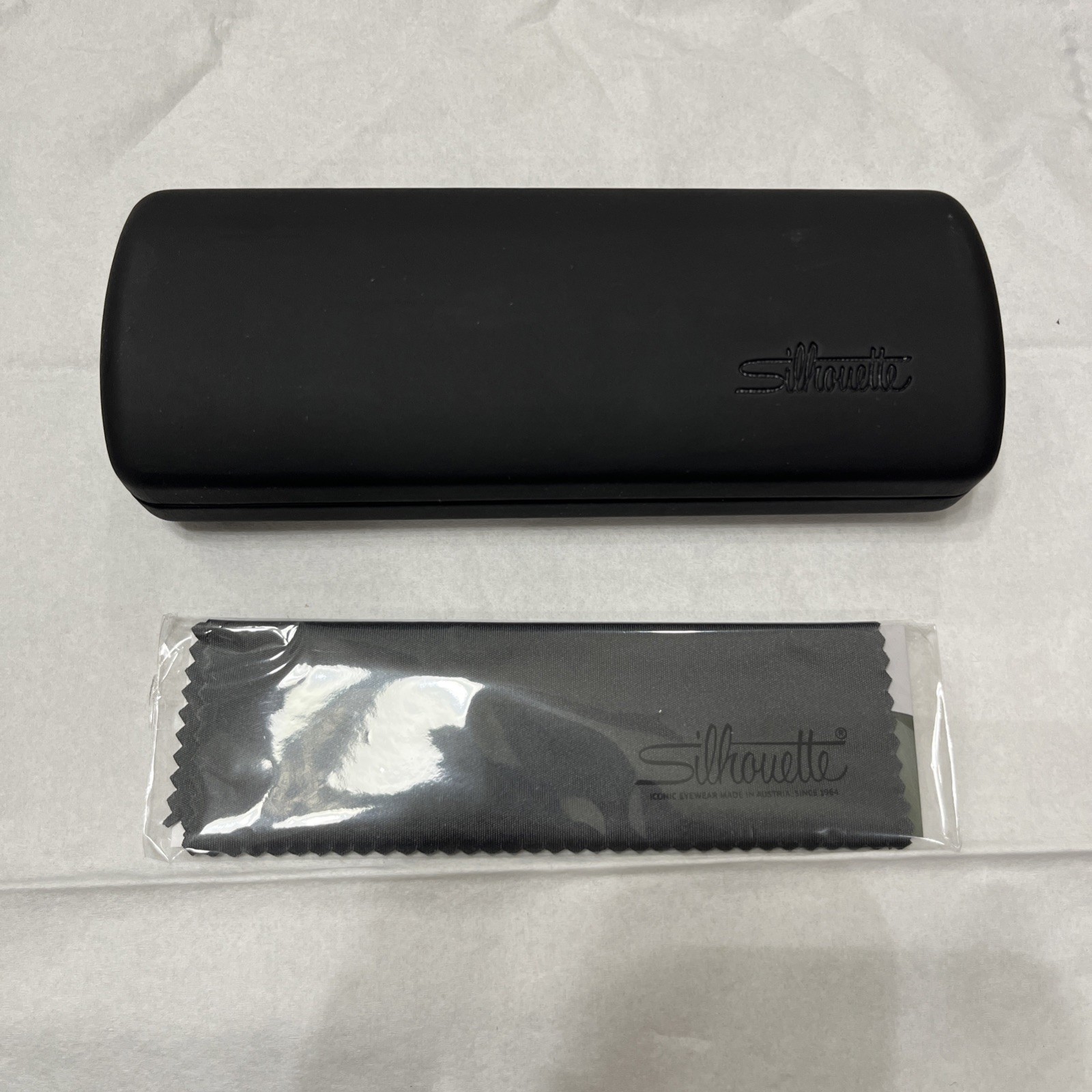 Silhouette Eyeglasses Case Black Slim Hard Case