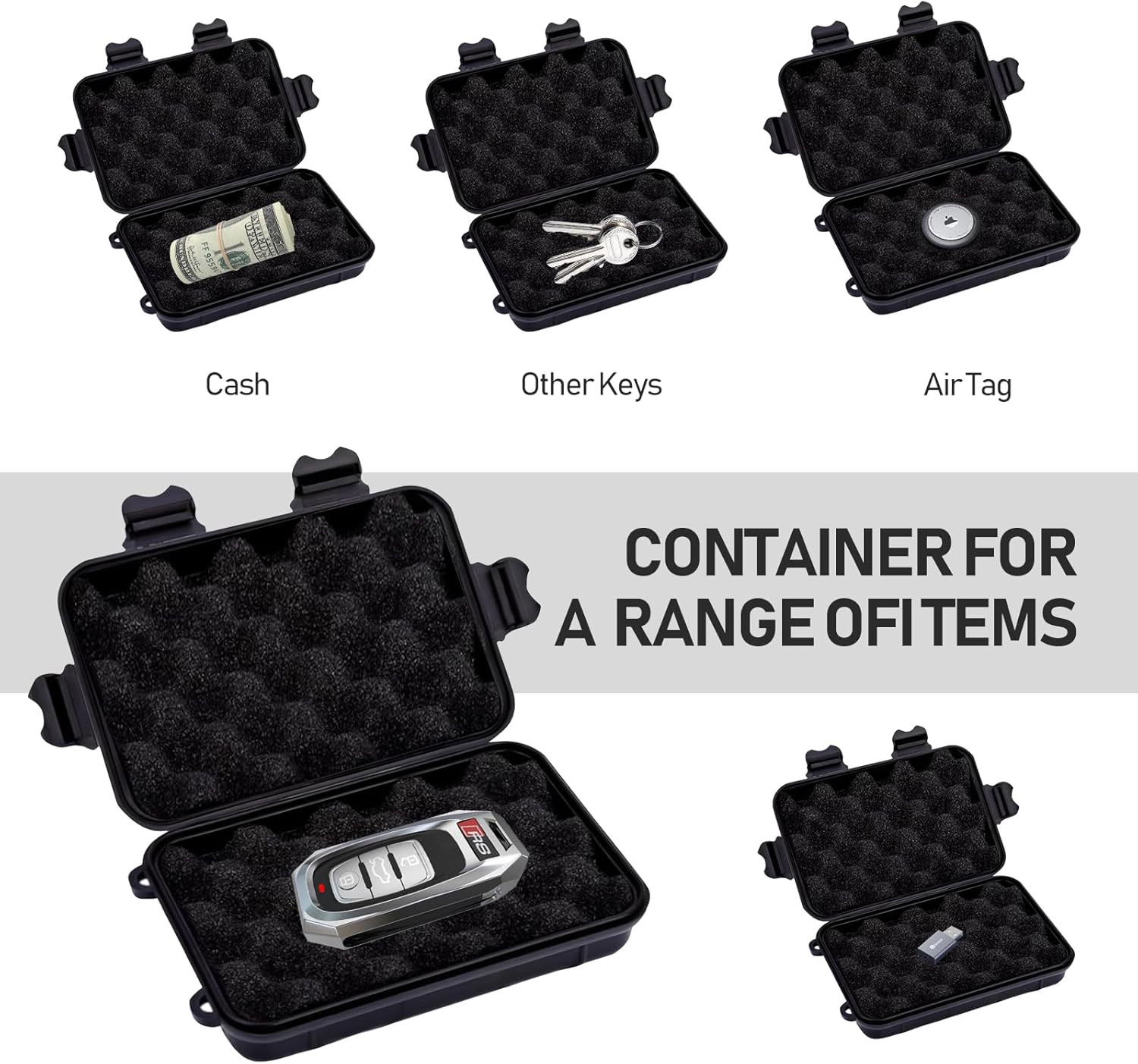 Magnetic Key Box Waterproof Hidden Car Key Holder Magnet Case for under Vehicle