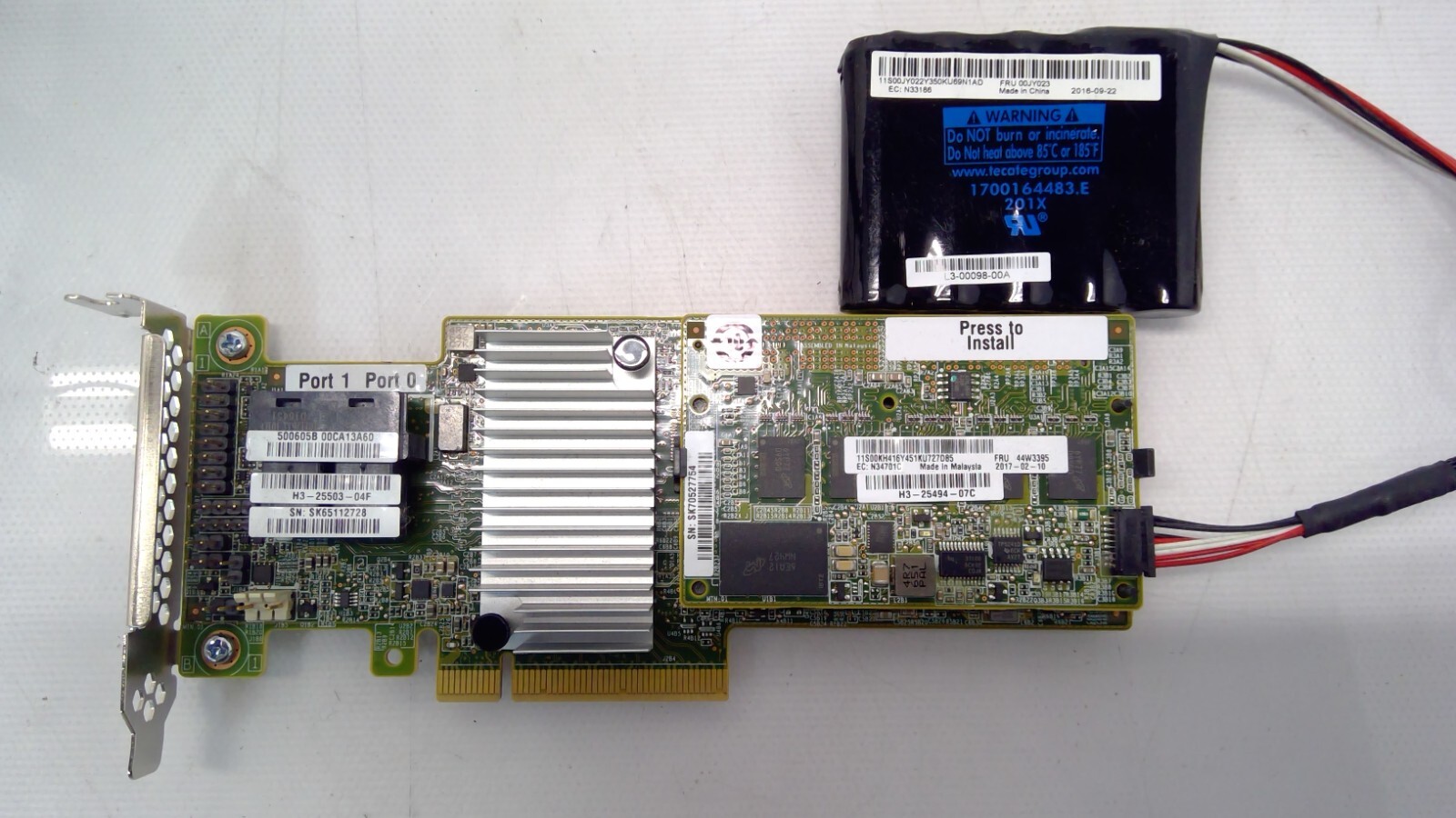 IBM 46C9111 M5120 12gb/s Raid PCI-e 3.0 X8  CARD w/battery 2GB CACHE Low Bracket