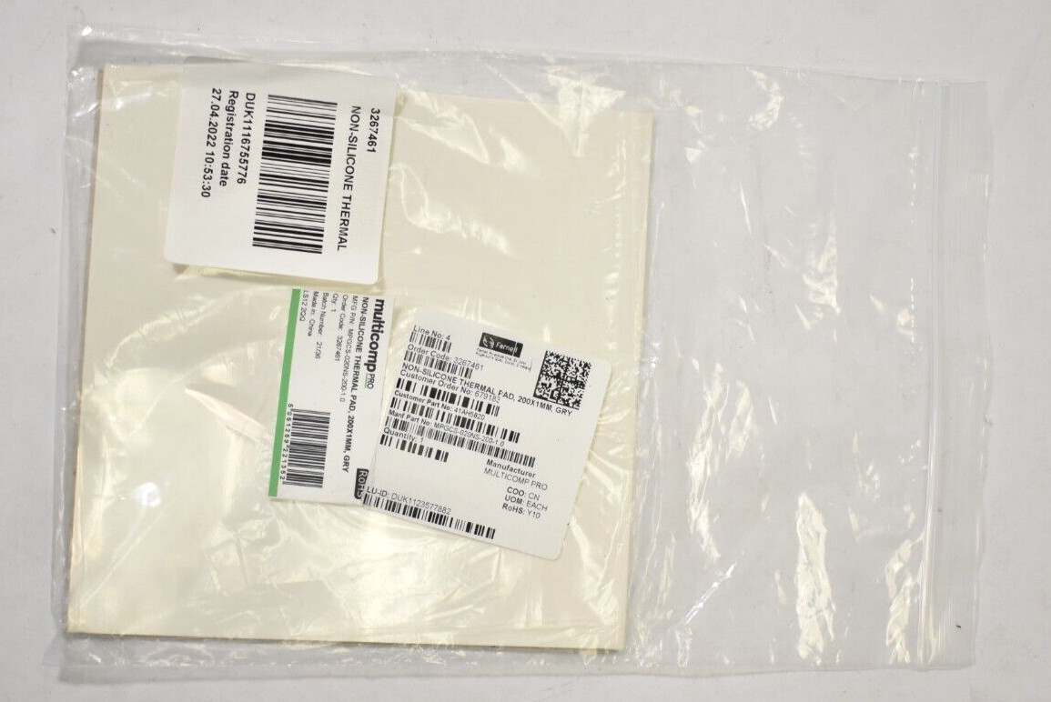 MultiComp Pro Non Silicone Thermal Pad 200mm x 1mm Gray MPGCS-020NS-200-1.0