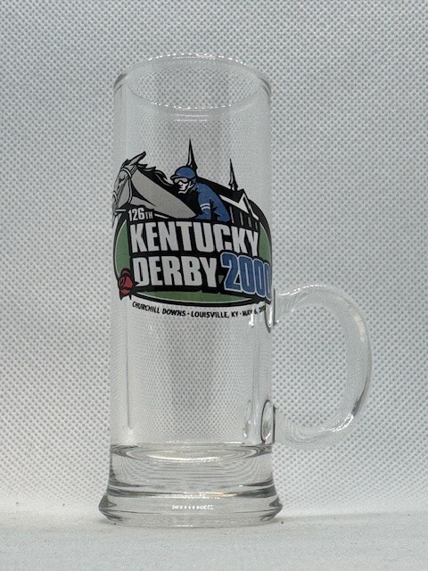 KY Derby 126 Tall Clear Shot Glass with Handle 2000 Churchill Downs