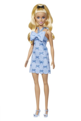 Mattel - Barbie Fashionistas Doll #237 in Blue Bow Halter Dress, Blonde Ponytail