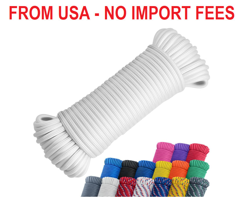 100 Ft 1/4" Nylon Poly Rope Strong Utility Polyester Cord for Clothesline Flag