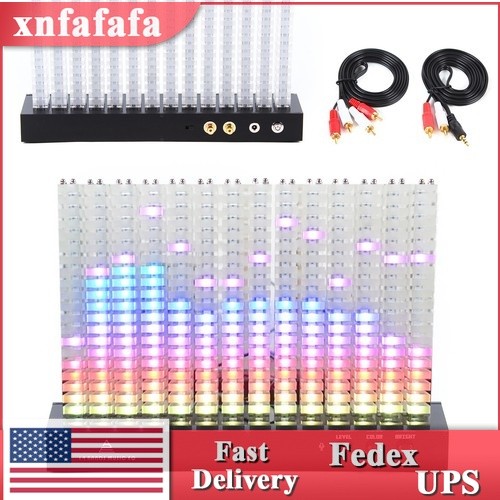 LED Music Spectrum Display Analyzer Stereo Audio Level Indicator Lamp 14-Segment