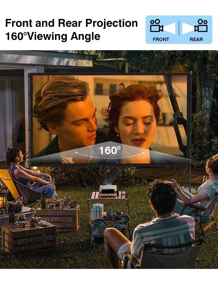 Outdoor-Projector-Screen-with-Stand - 120 inch Portable Projector Screen