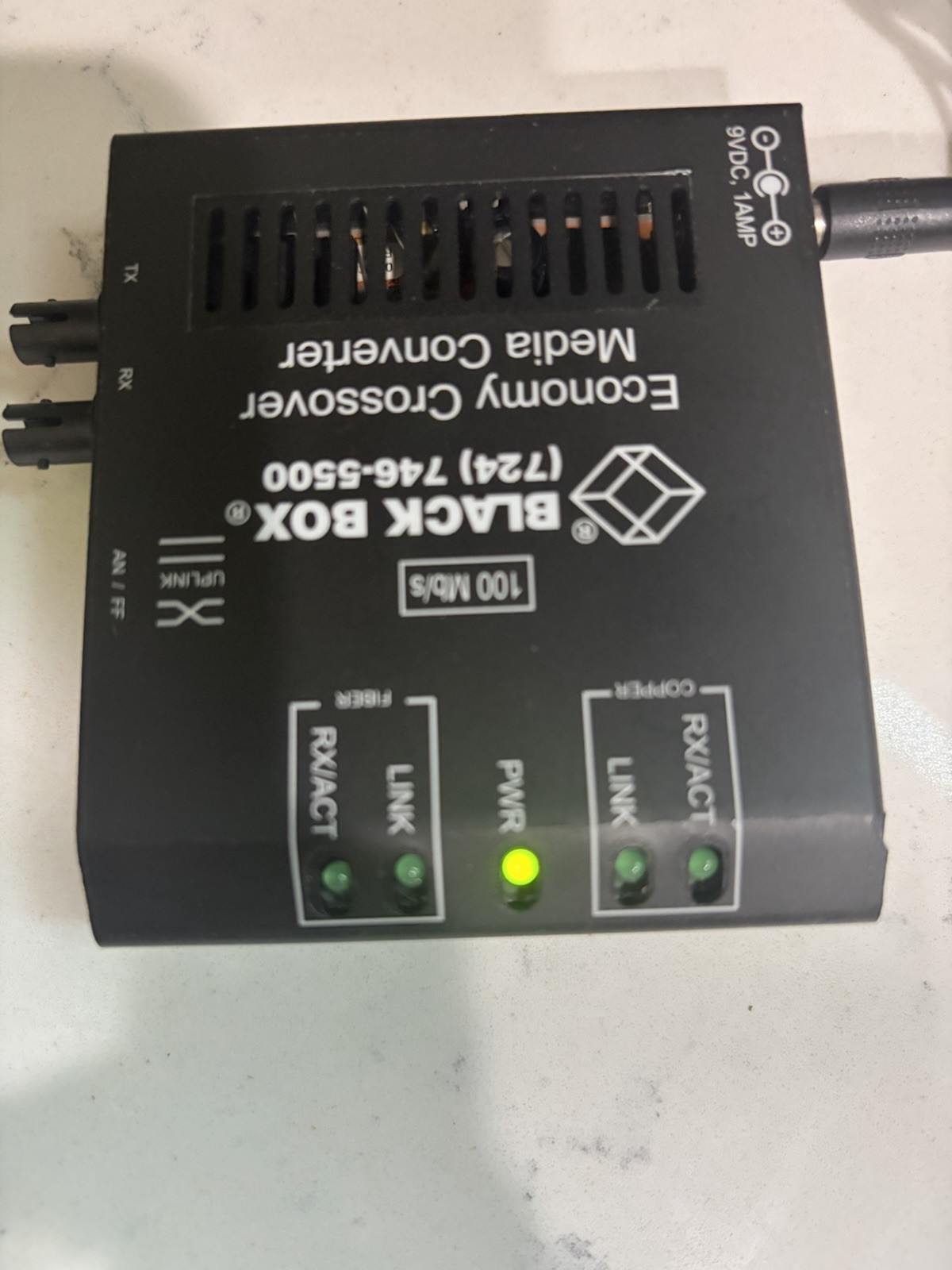 Black Box 7247465500 Hardened 10/100 Mbps Media Converter Switch
