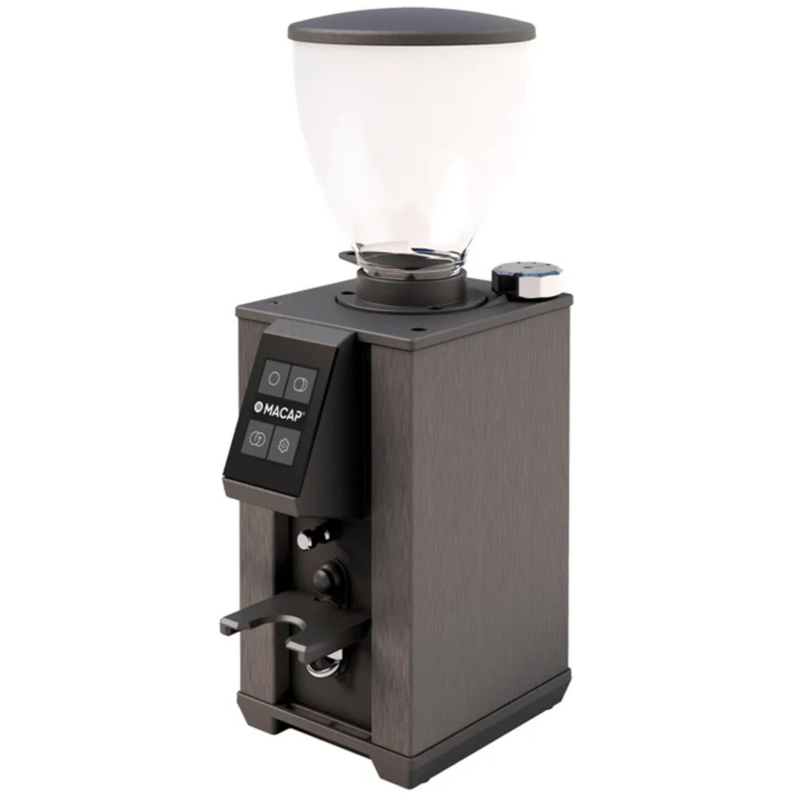 MACAP LEO 55 Touch Instant Burr Coffee Grinder, Chrome - Compact, 55mm Flat Burr