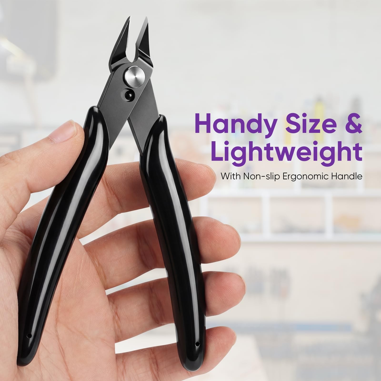 PamMittul 5 Inch Micro Wire Cutters, 2 Pack Precision Flush Cutters, Sharp Zip