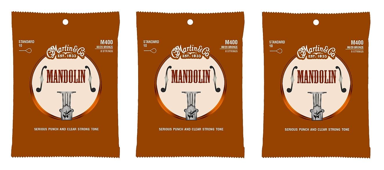 Martin M400 Mandolin Strings, Light (10-34) (3-Pack)