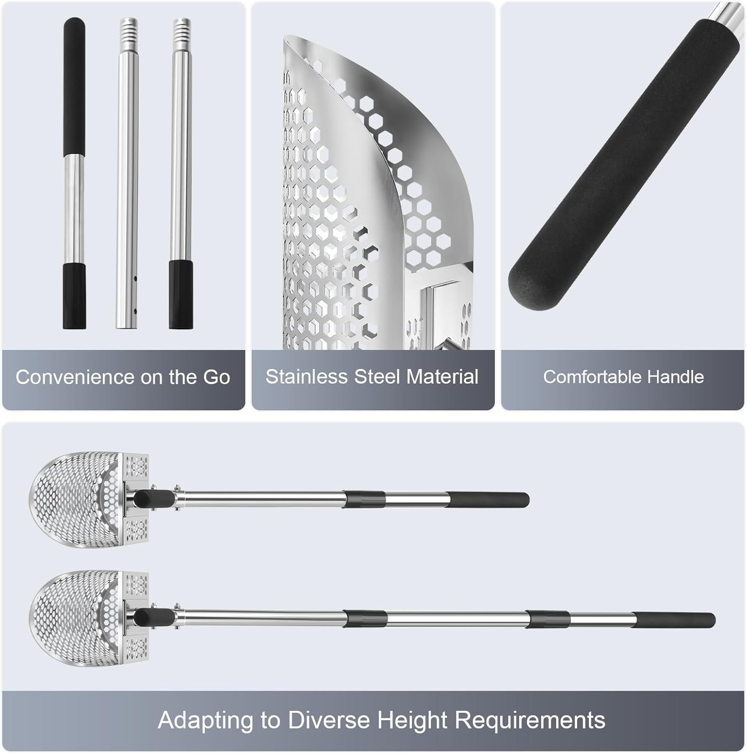 Durable Sand Sifter Shovel for Quick Underwater Treasure Hunting - 2-in-1 Design
