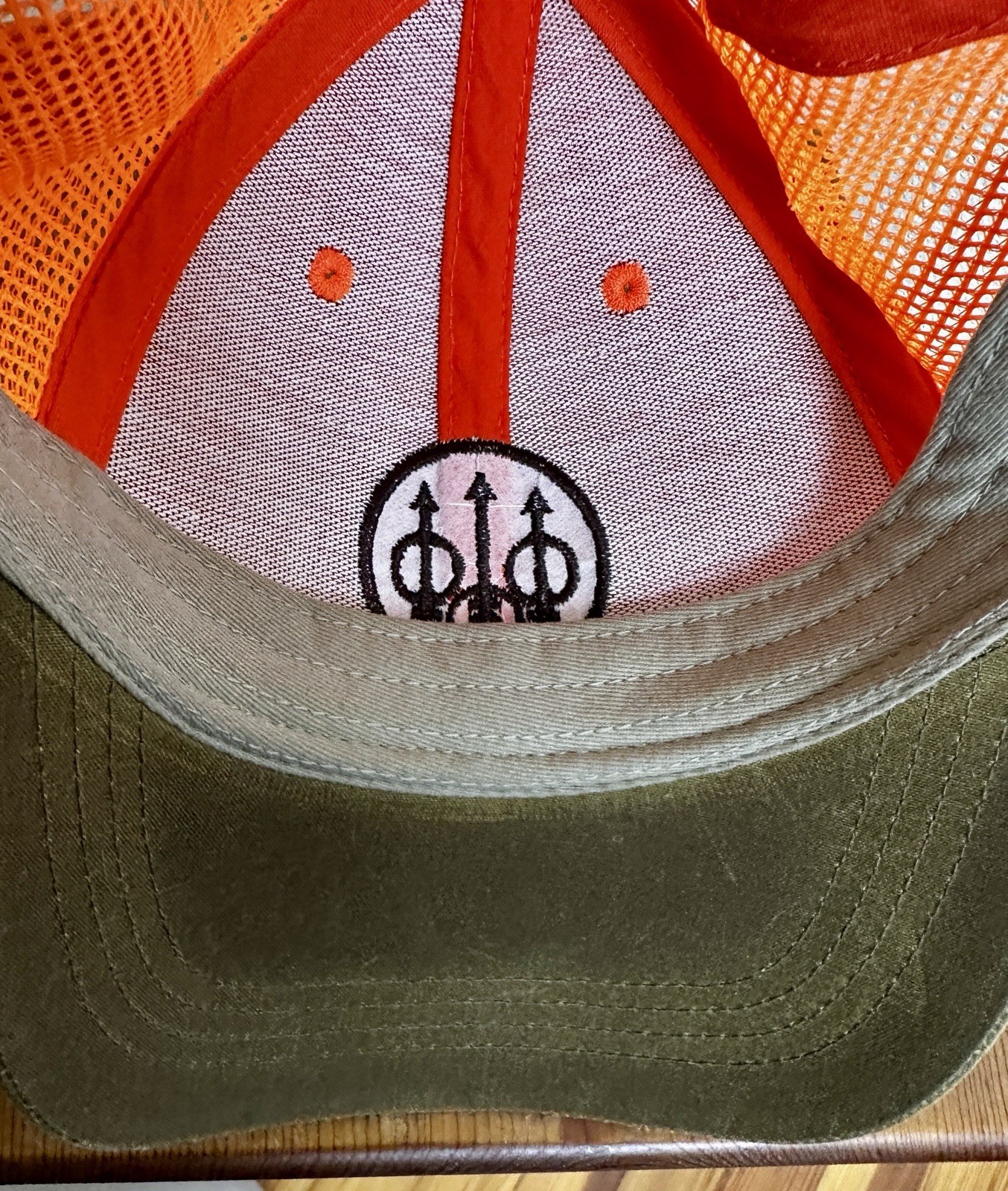 Beretta Men's Upland Trucker With Waxed Cotton Bill Tabacco/Blaze Orange Hat