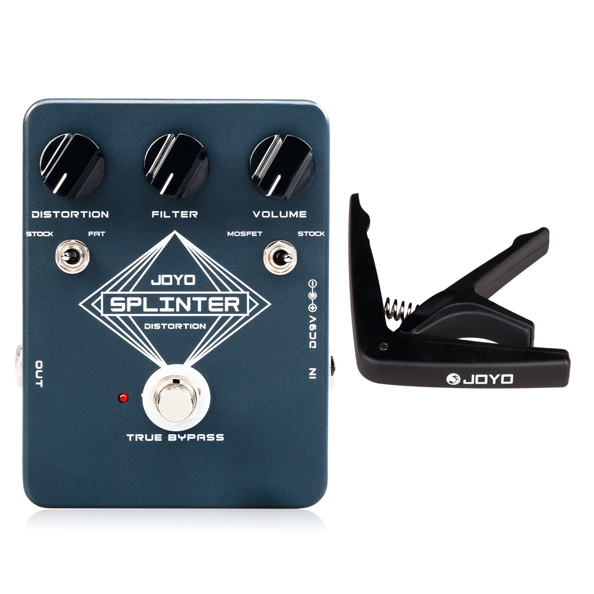 JOYO Fuzz Distortion Guitar Pedal 2 Modes Clipping Circuits + Free Guitar Capo
