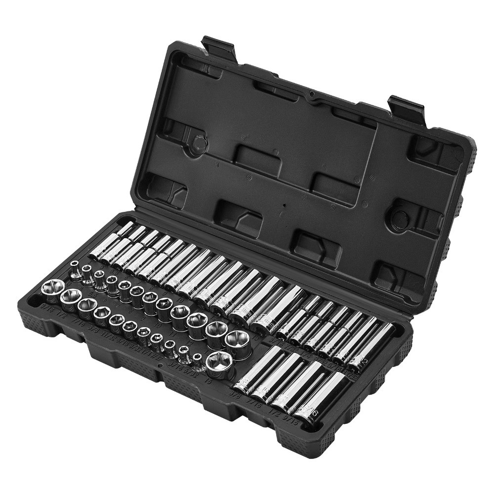 46-Piece Socket Set, 1/4 Inch Drive, SAE and Metric Sizes
