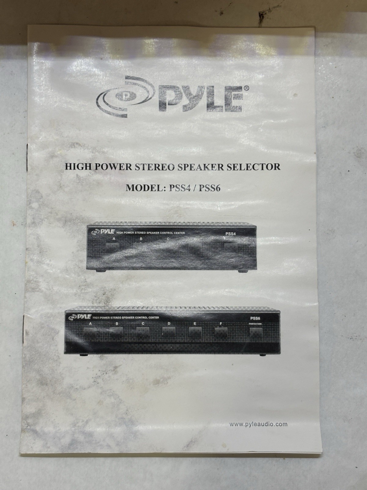 Pyle PSS6 High Power Stereo Speaker Selector 100W per Channel + Instructions Box