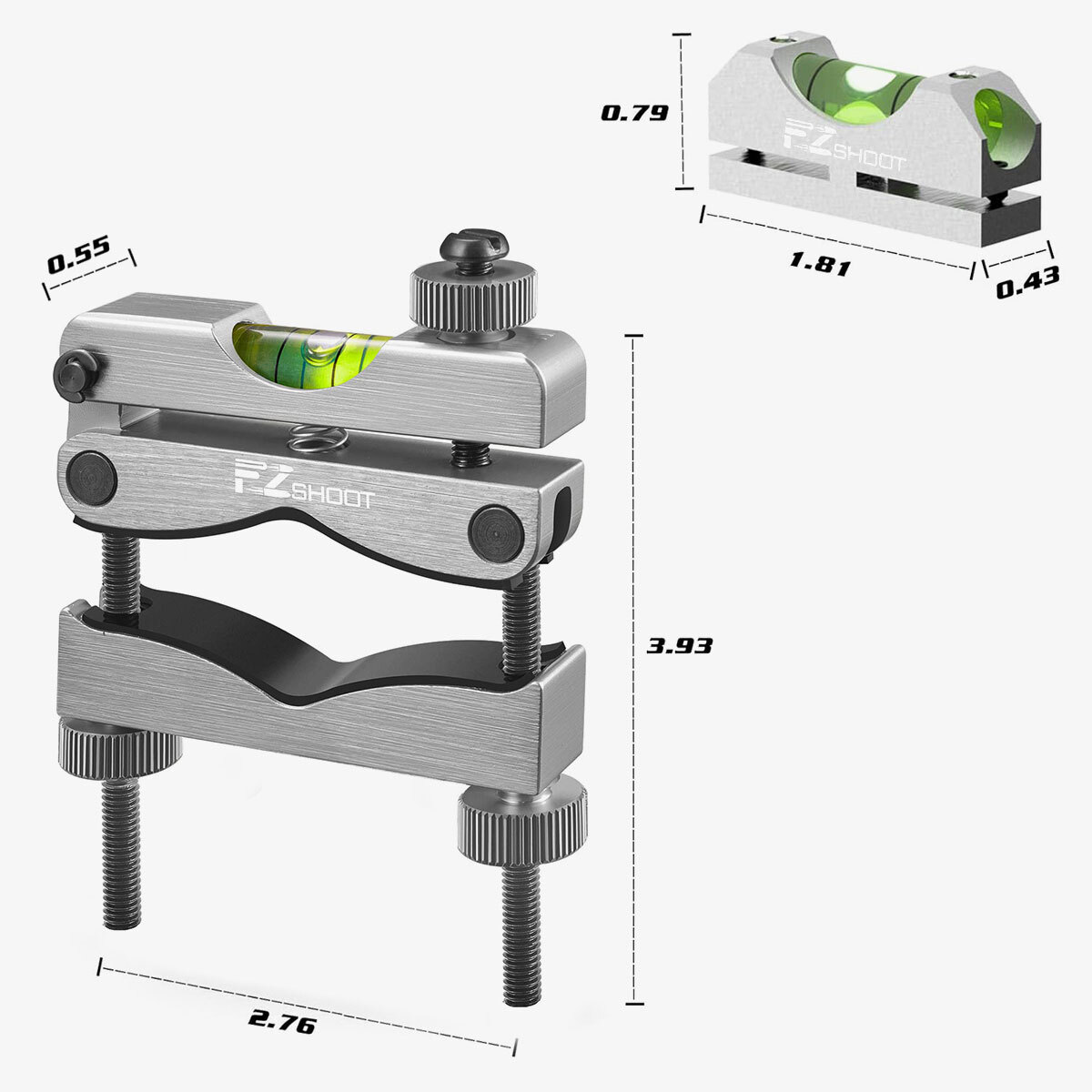 Reticle Leveling System Firearm Scope Crosshair Alignment Level Tool Kit -Silver