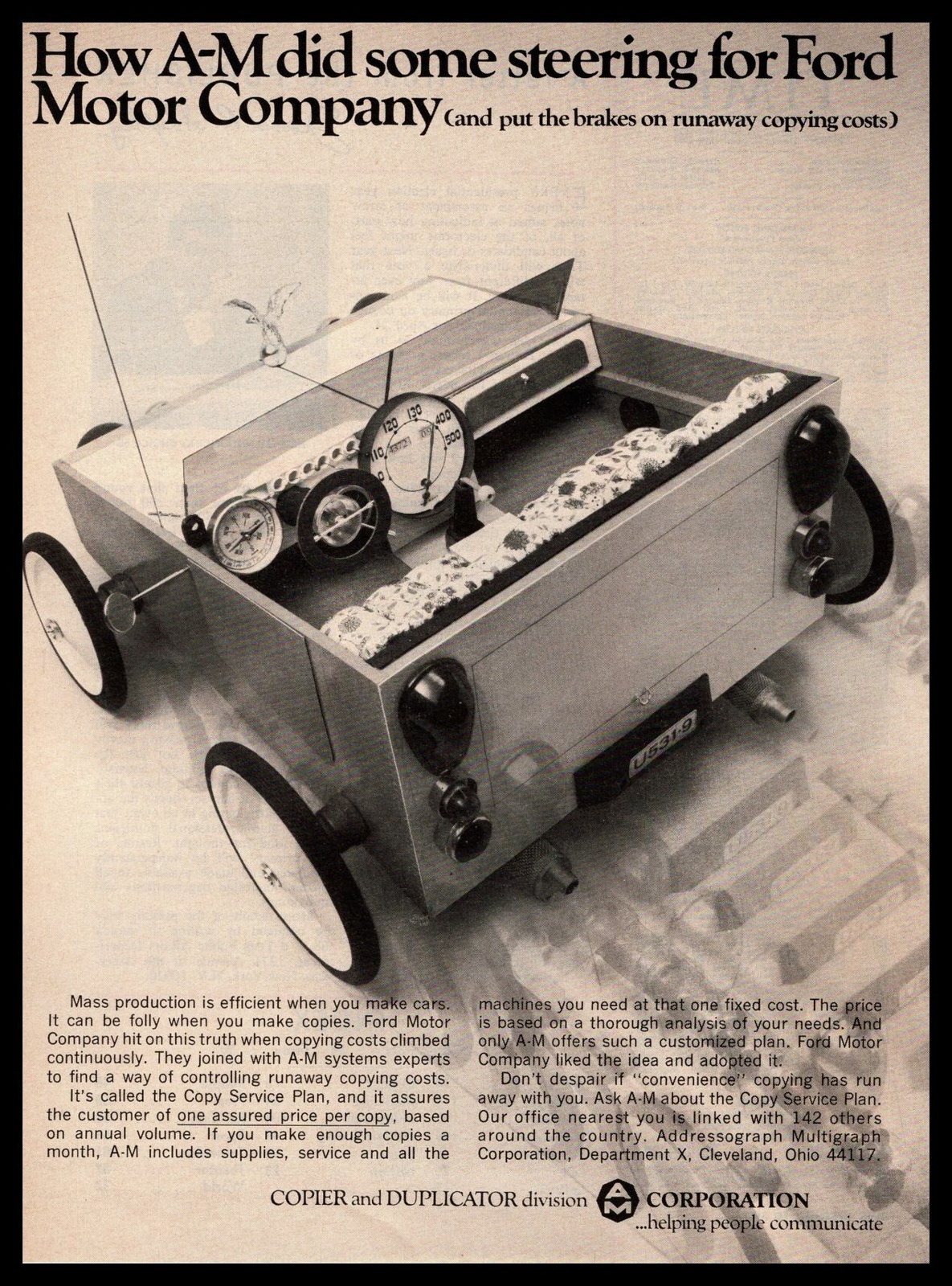 1967 Addressograph Multigraph Corporation Cleveland Ohio Vintage Copier Print Ad