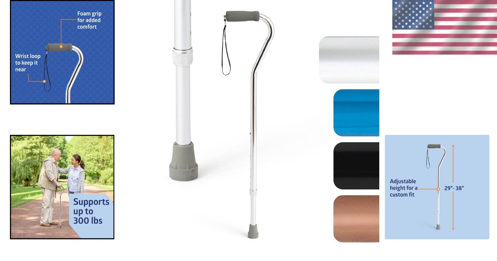 Comfort Grip Chrome Walking Cane – Elevate Your Mobility Style with Stability