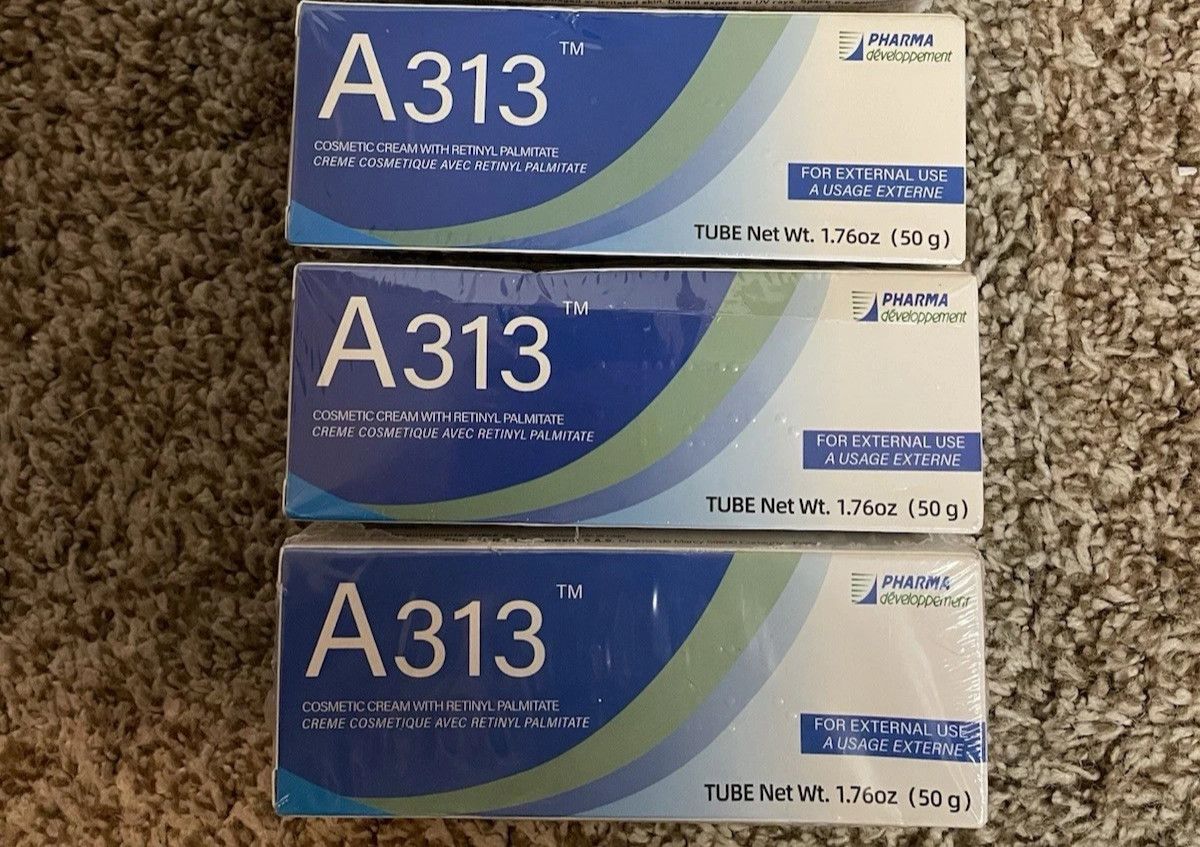 3 PACK - A313 Retinol Cream French Vitamin A 1.76oz 50g Anti-Aging Exp 09/2028