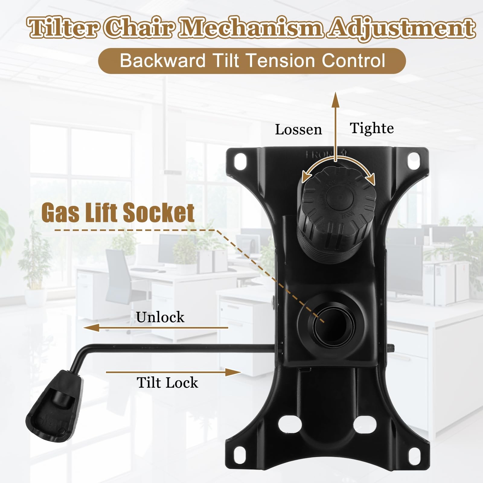 Office Chair Parts, 500Lbs Office Chair Swivel Tilt Control Mechanism Parts, ...