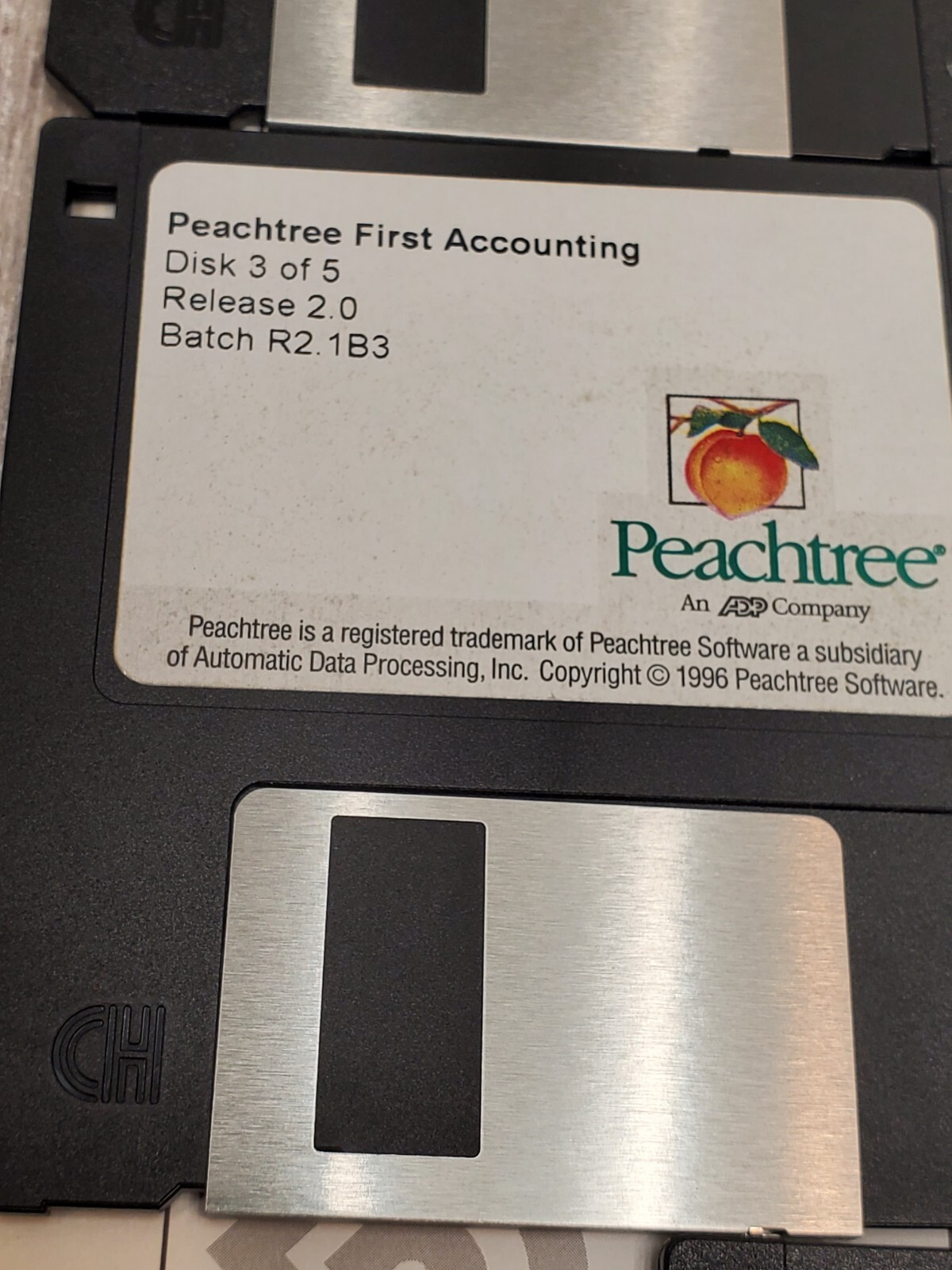 Peachtree First Accounting Windows 95 & Windows 3.1 PC 3.5 Floppy Diskettes & CD