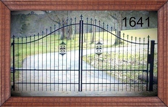 On Sale! #1641 Driveway Gate 11'-12' WD Inc Post Pkg Steel Iron  Home Security