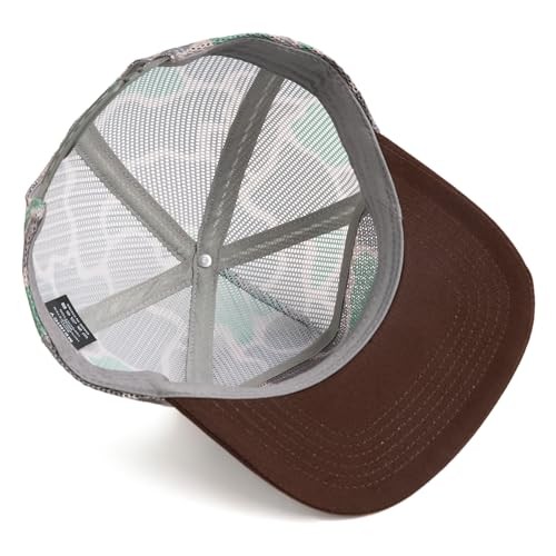MEINICY Mesh Flat Bill Snapback Hat, 5-Panel Adjustable Blank Camouflage