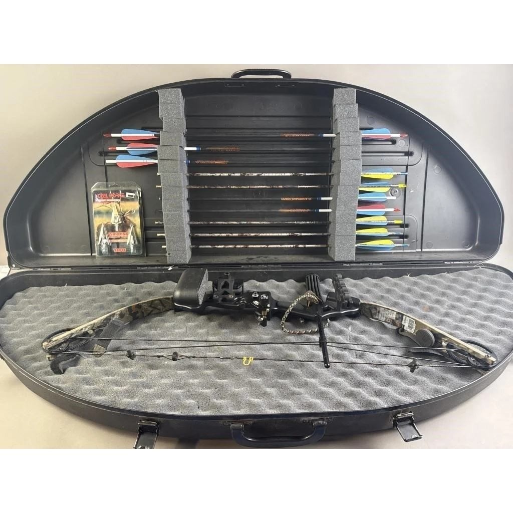 Browning Micro Midas 2 CME RH Compound Bow Package Case Arrows Broadheads Ready