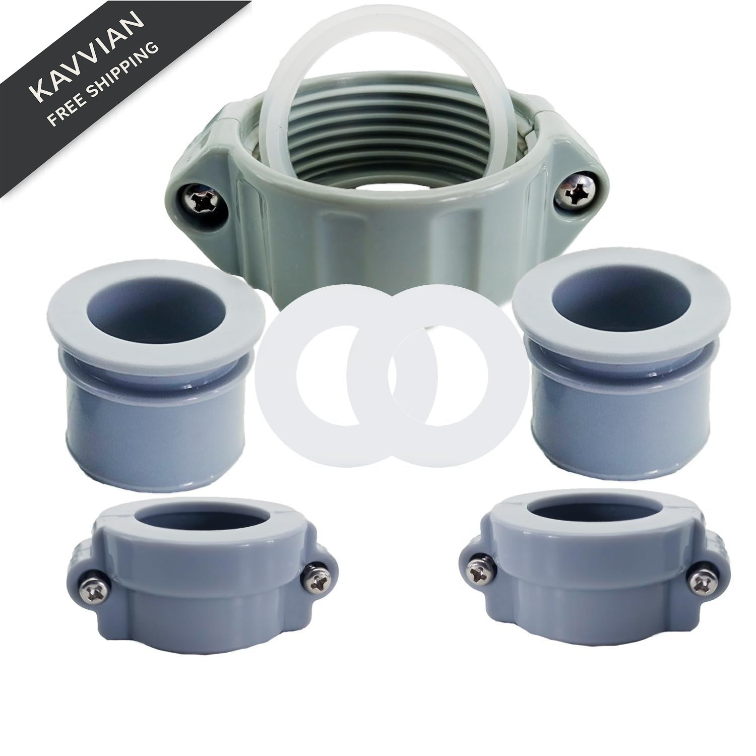 fits Coleman Lay-Z-Spa A Coupling Pump and B/C Water 1.75 inches, white,Gray