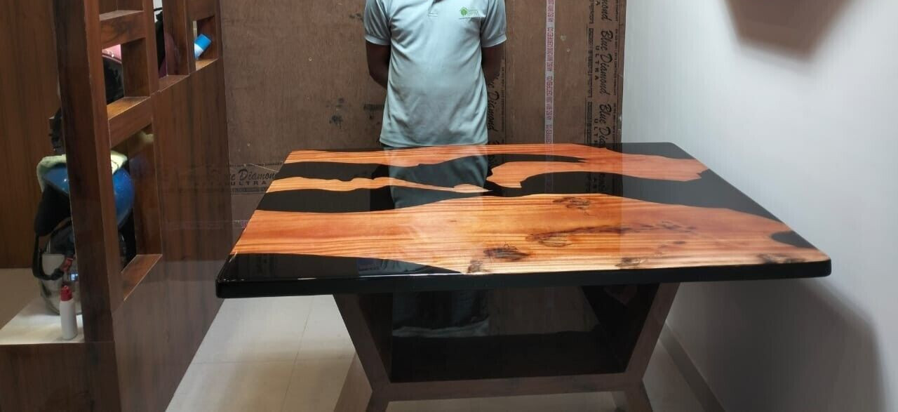 Handmade Live Edge Epoxy River Table/ Coffee & Center Table Top Resin River arts