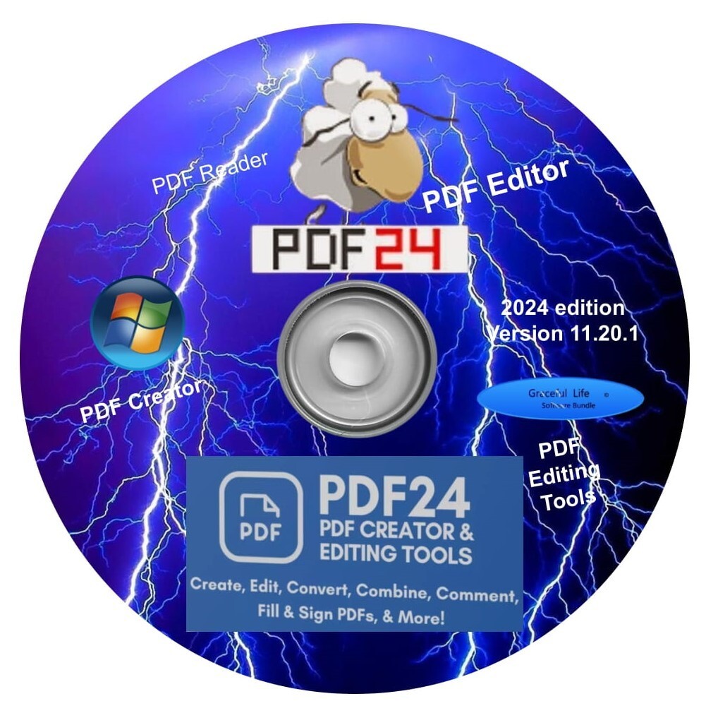 PDF 24 ~ PDF Editor Software ~ Create Read Convert Edit Tools for Windows on CD