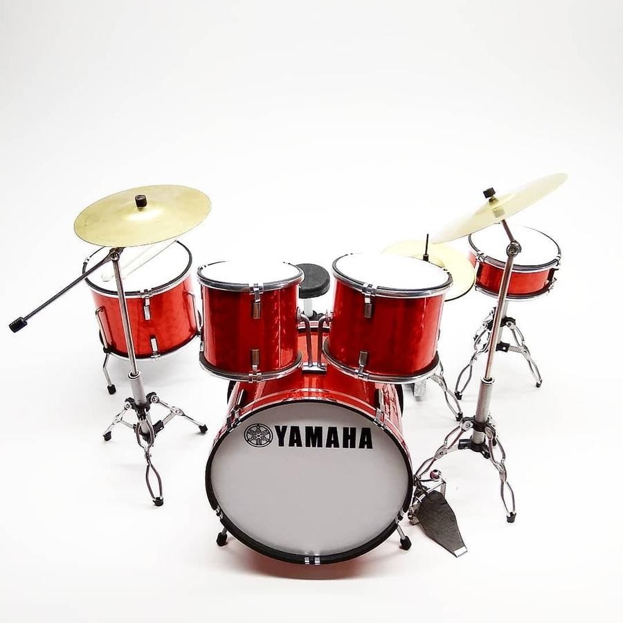 NEW 1/6 Miniature Drum Set Yamaha Style RED Music Band Diorama Display GIFT