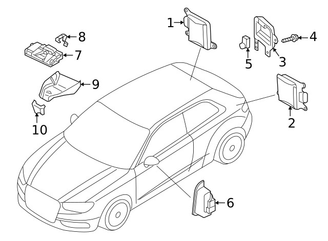Genuine Audi Blind Spot Detection System Warning Sensor Bracket 8V5-907-175