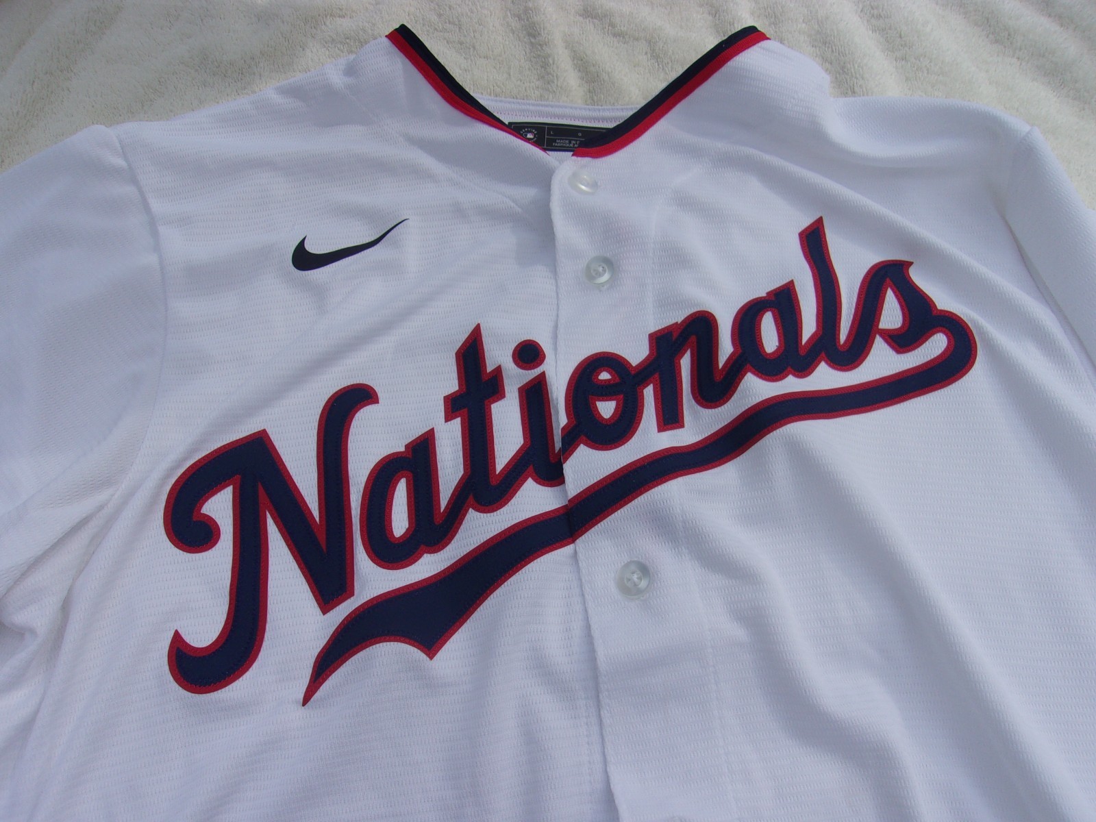 NWOT Nike jersey, Nationals, MLB logo, no name, #, men's M, L, XL, white