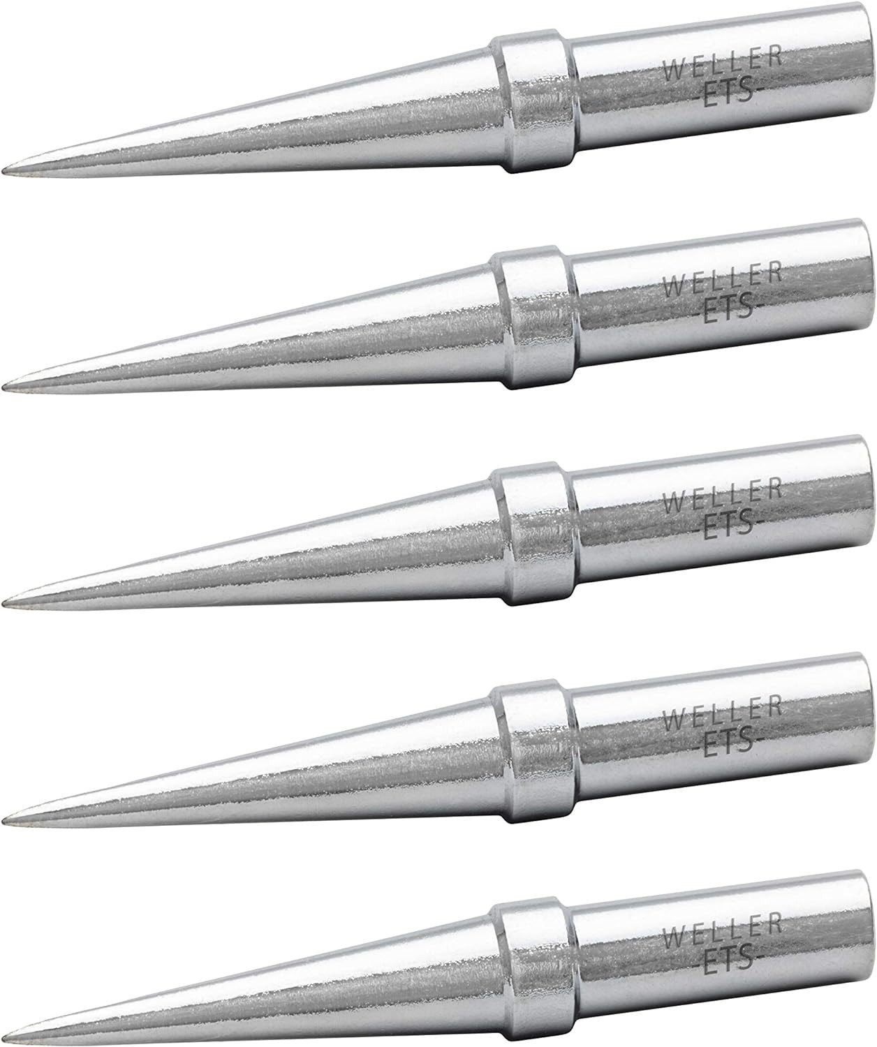 Weller Genuine 5 Piece Soldering Tips Set, conical, 0.016" - TETS-5