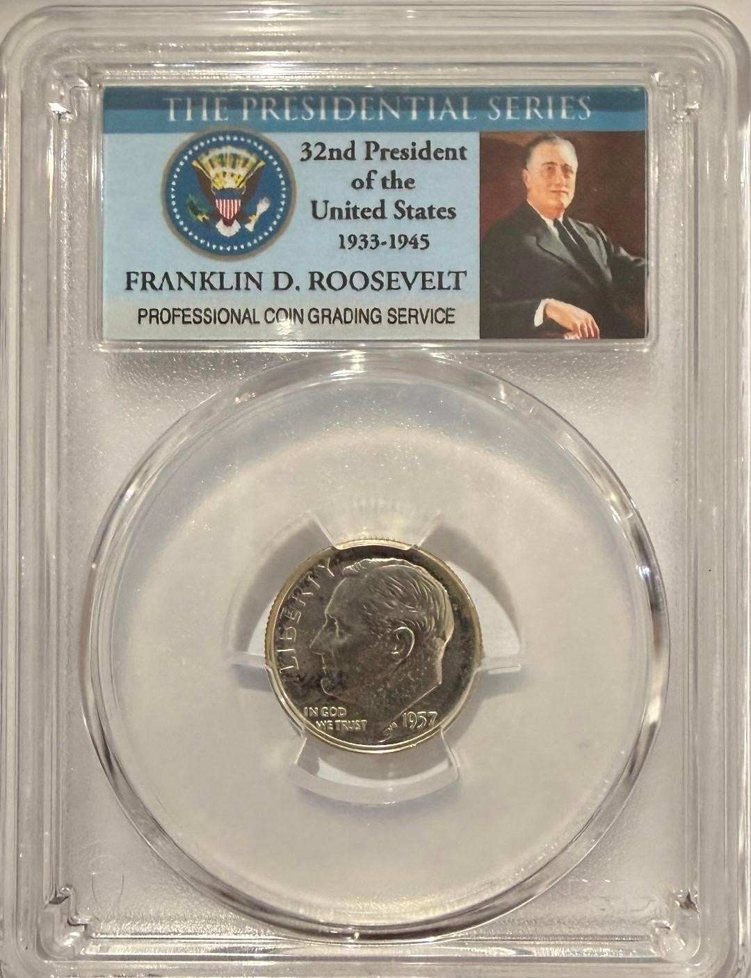 1957 Roosevelt Dime 10C PCGS PR65