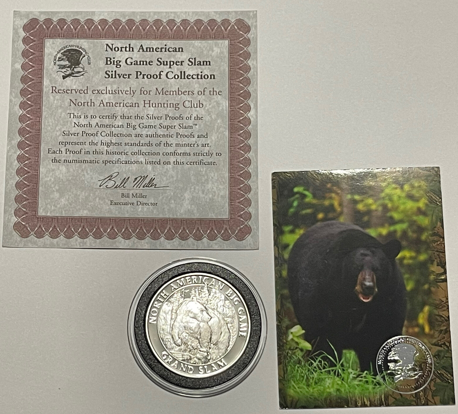Black Bear N. American Hunting Club Proof Coin 1 Troy Oz .999 Fine Silver Round