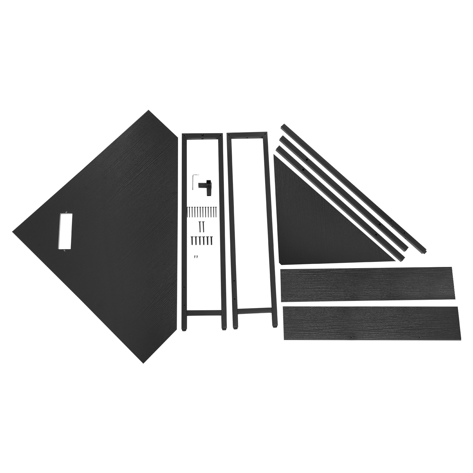 Corner Desk with Outlets, Small Desk with Outlets,Free Standing Corner Table