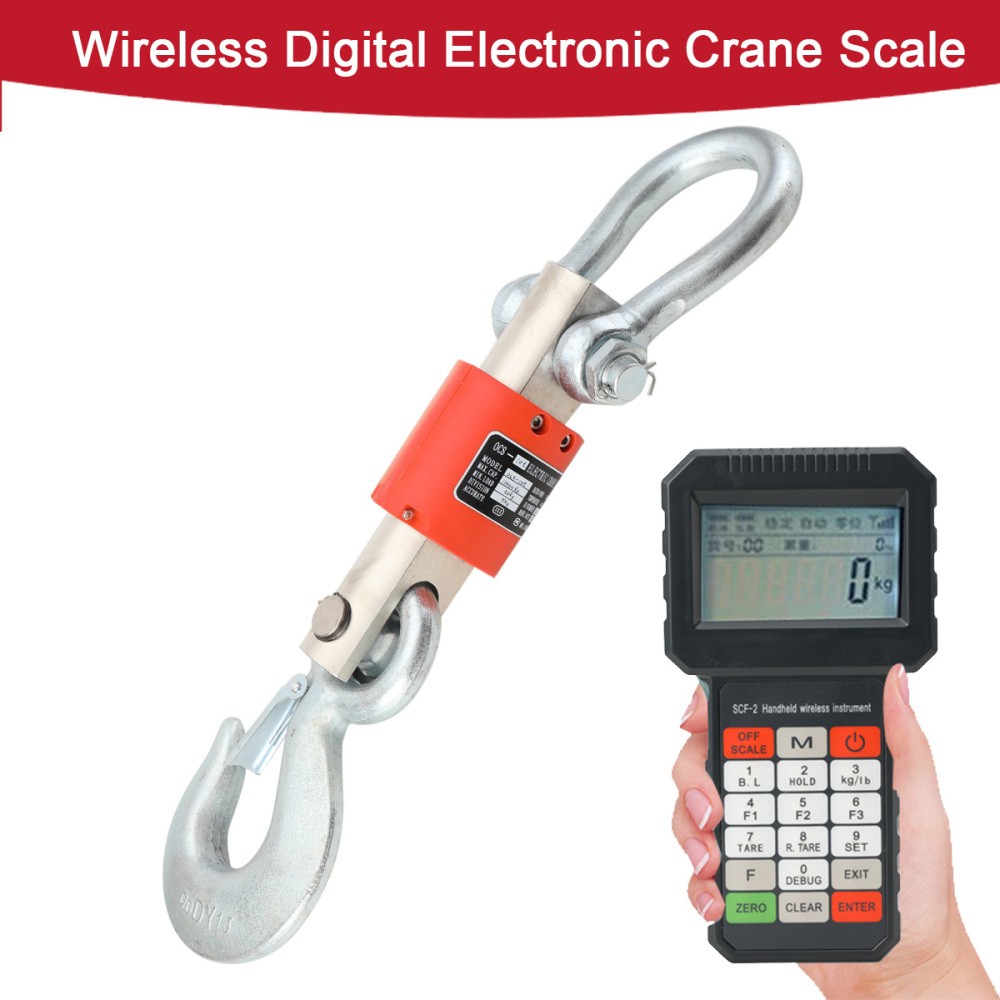 10000kg 10T HD Wireless Electronic Digital Hanging Crane Scale W/ Handheld Meter
